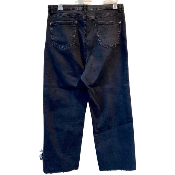 INC Vintage Wash Faded Black High Rise Exposed Button-Fly Jeans Size 16 - Picture 3 of 11